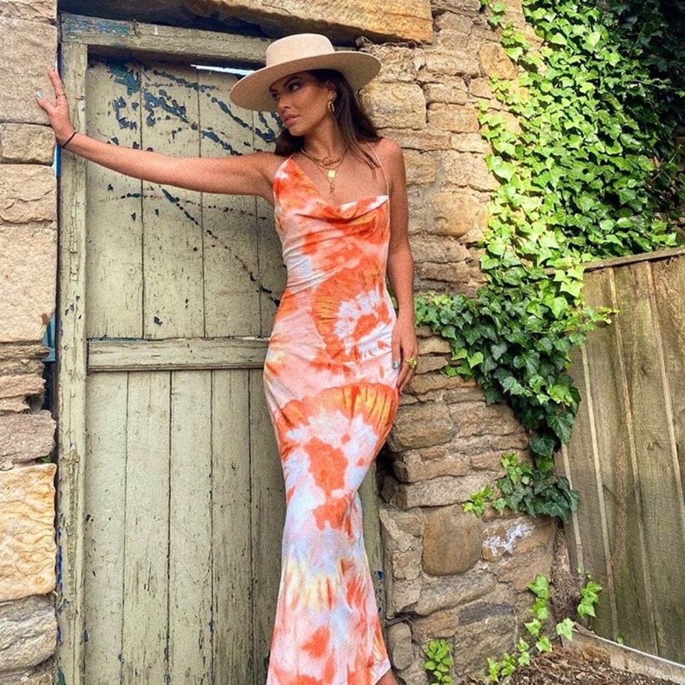 SUNSET TANGO TIE DYE MAXI DRESS ♡ - Picture 3 of 16
